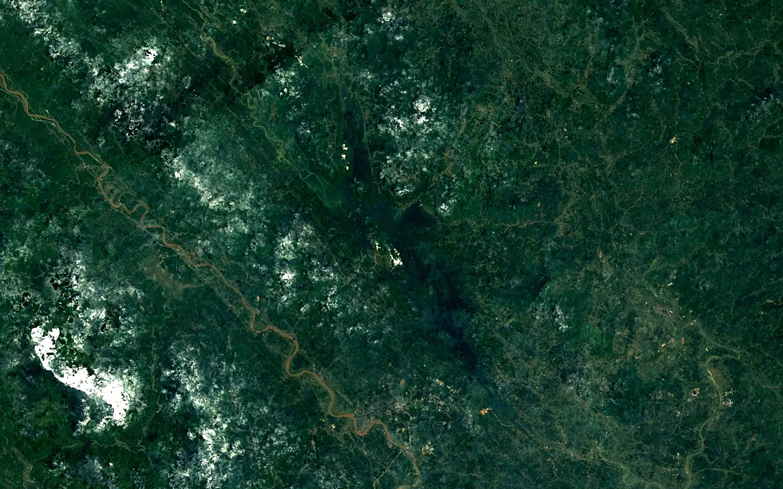 Thác Bà Lake seen from space (Sentinel-2)