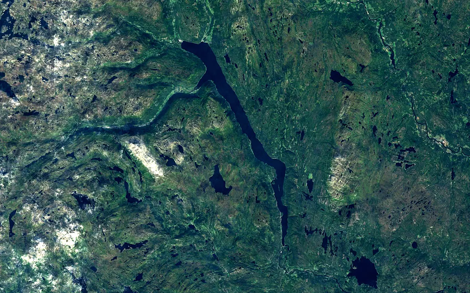 Tinnsjå seen from space (Sentinel-2)