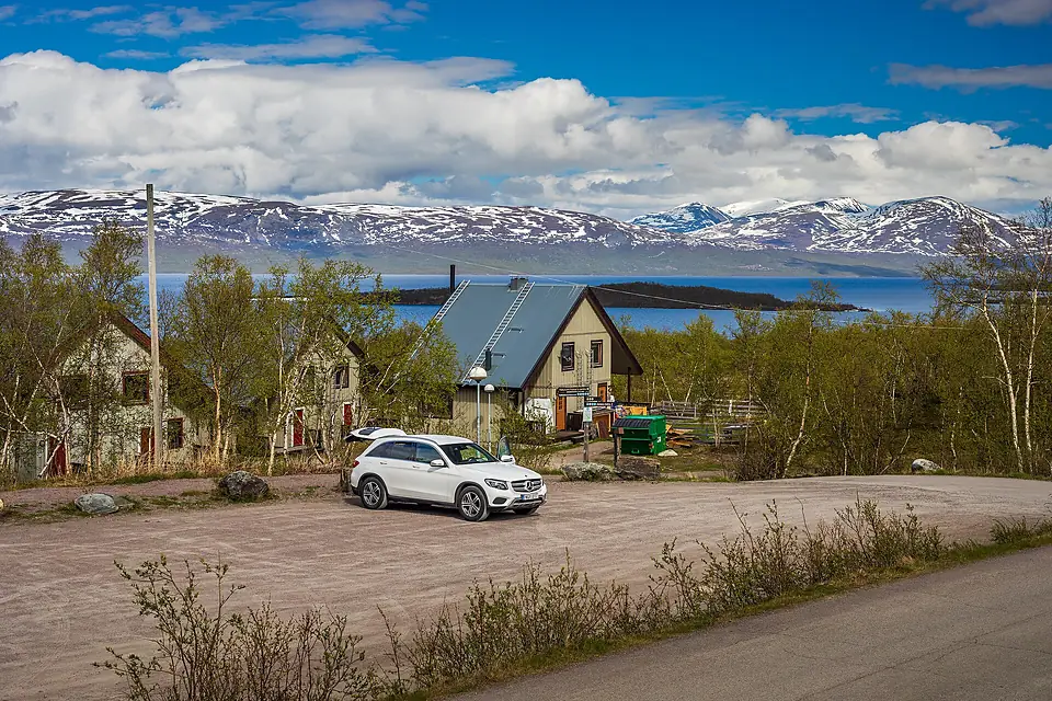 Accommodation and parking lot in Abisko, Kiruna, Norrbottens län, Sweden, 2022 June