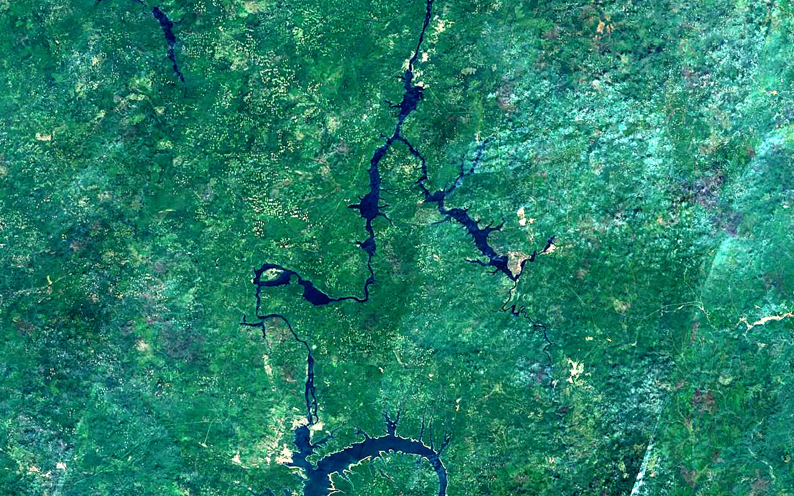 Ust-Ilimsk Reservoir seen from space (Sentinel-2)