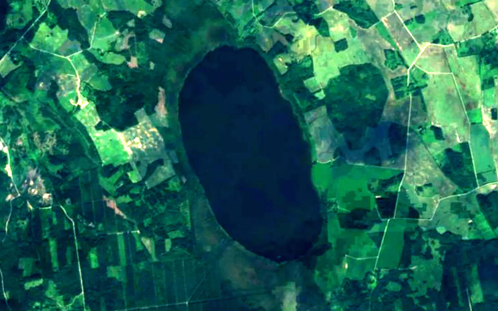 Veisjärv seen from space (Sentinel-2)