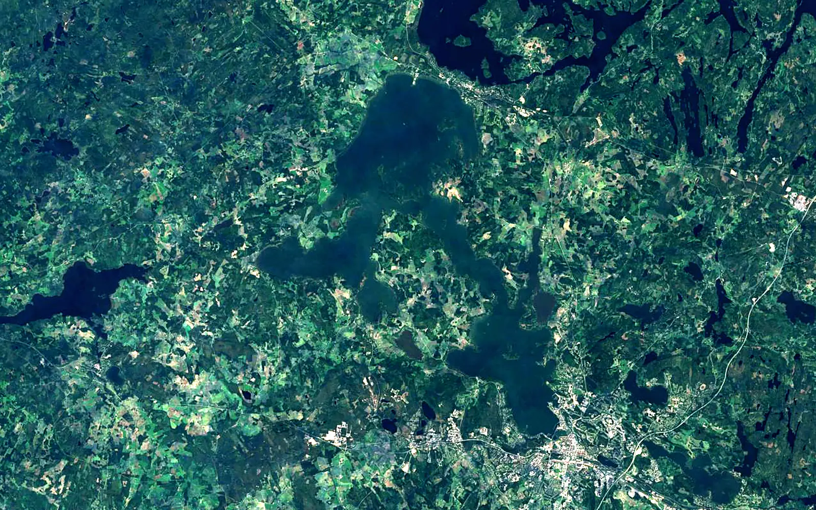 Vesijärvi seen from space (Sentinel-2)