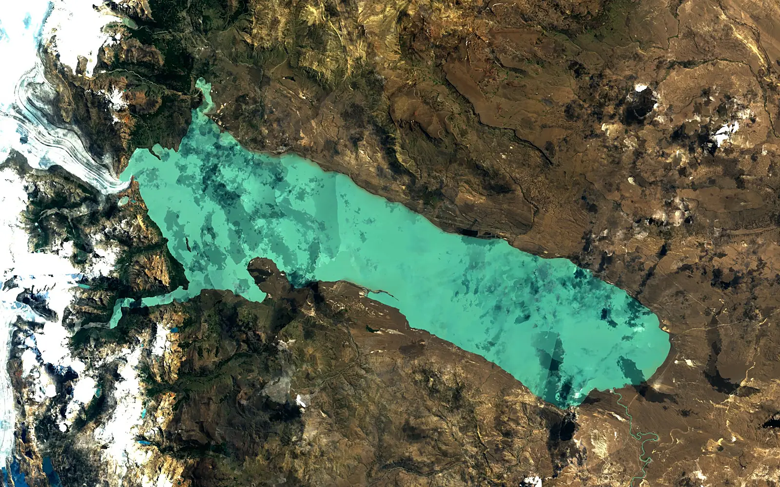 Viedma Lake seen from space (Sentinel-2)