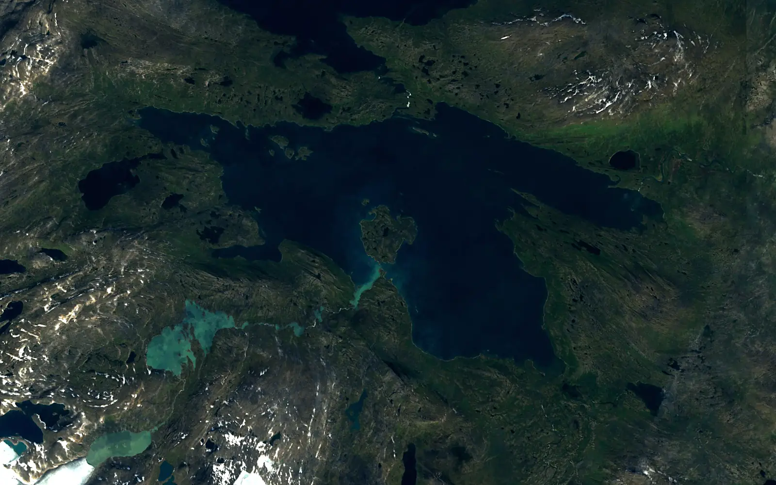 Virihaure seen from space (Sentinel-2)