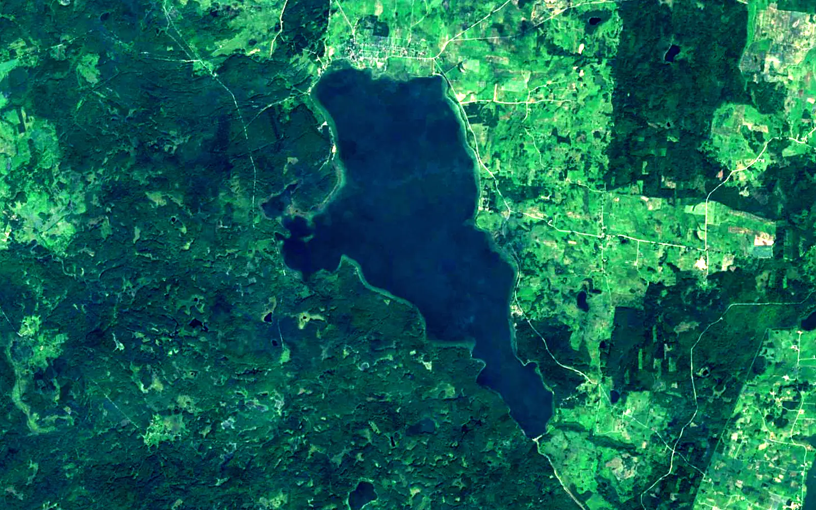 Vištytis seen from space (Sentinel-2)