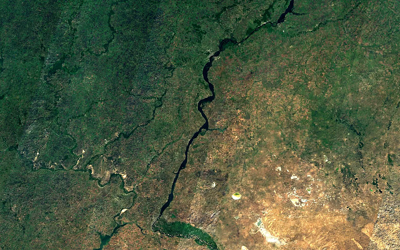 Volgograd Reservoir seen from space (Sentinel-2)