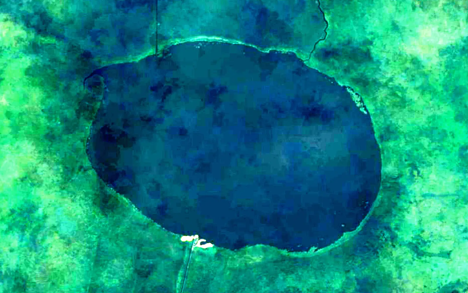 Vyhanaščanskaje seen from space (Sentinel-2)