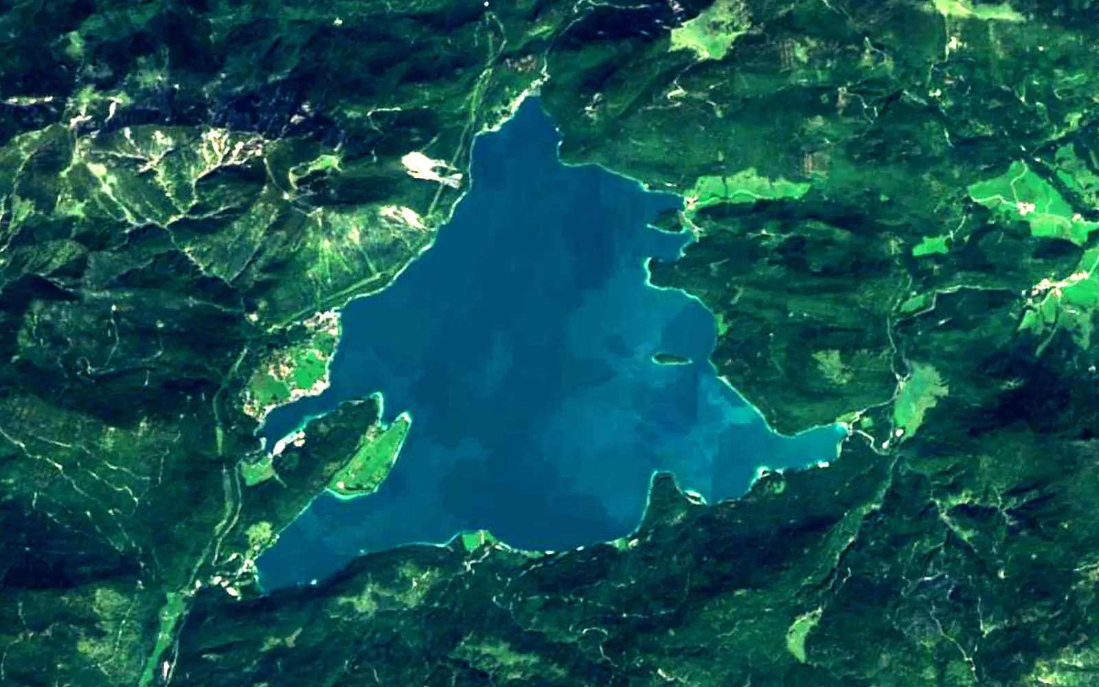 Walchensee seen from space (Sentinel-2)