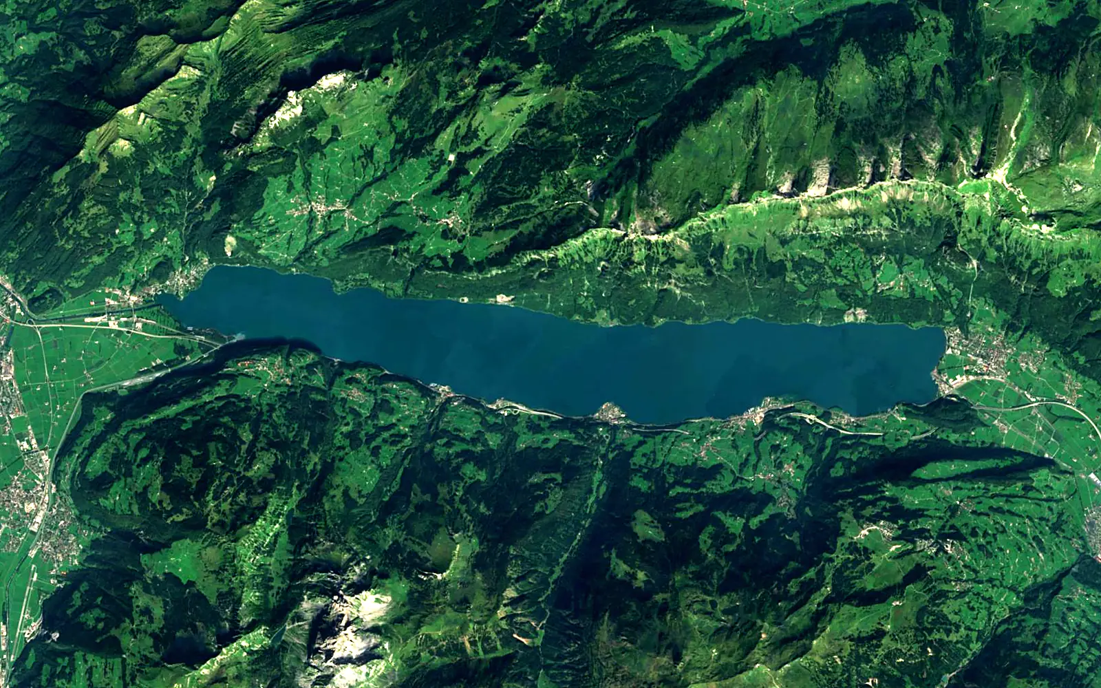 Walensee seen from space (Sentinel-2)