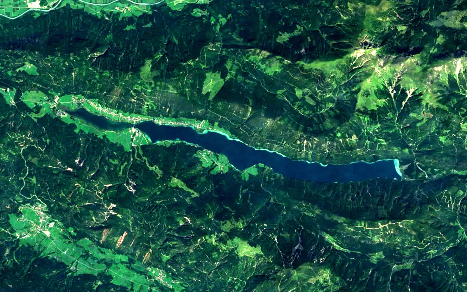 Weissensee seen from space (Sentinel-2)