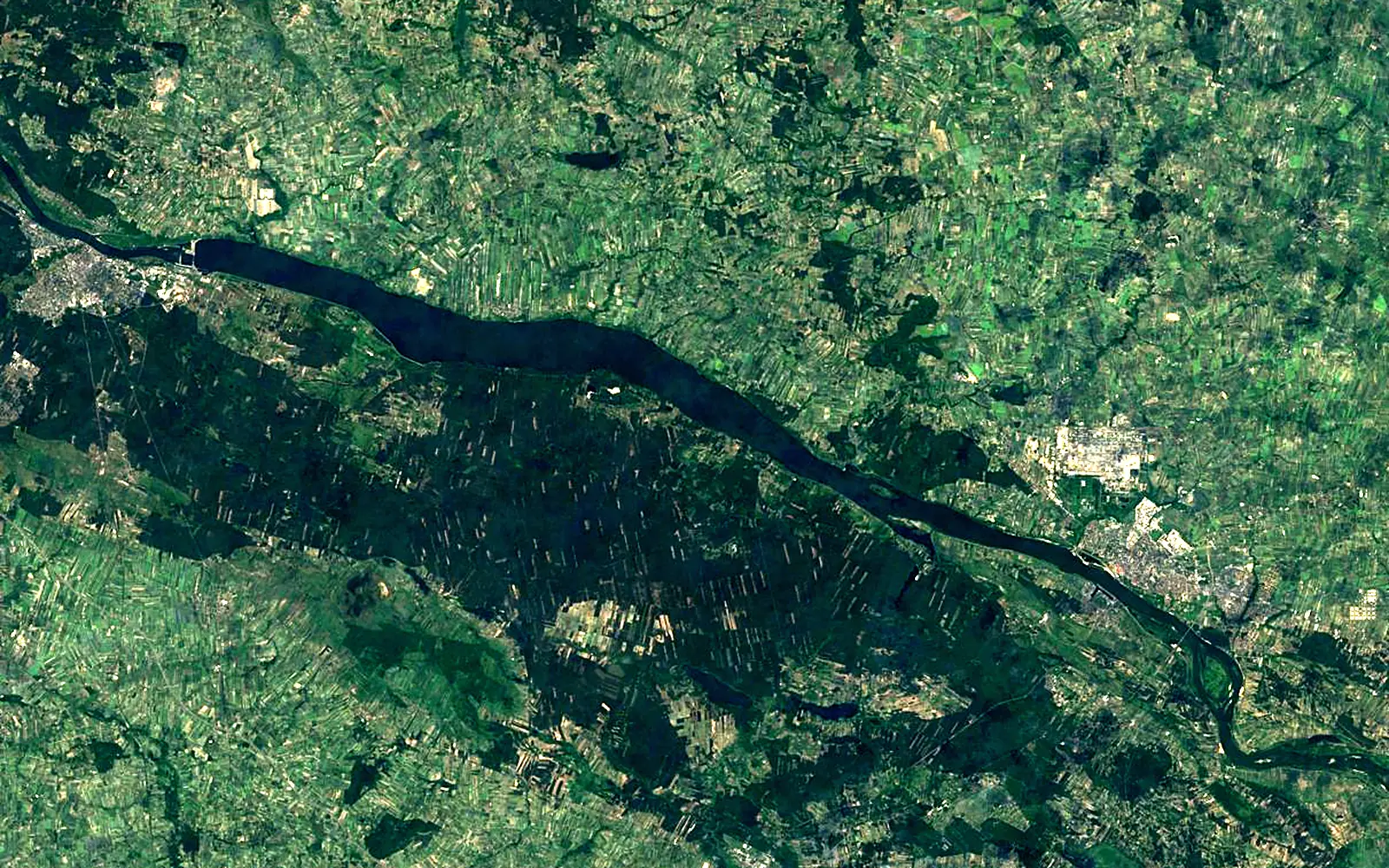 Włocławek Reservoir seen from space (Sentinel-2)