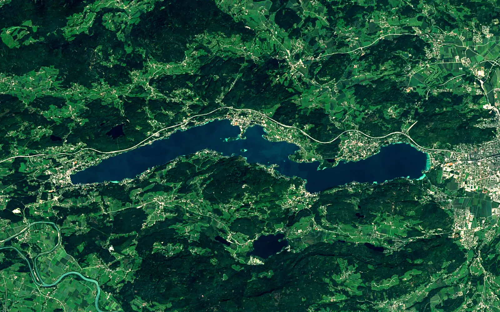 Wörthersee seen from space (Sentinel-2)