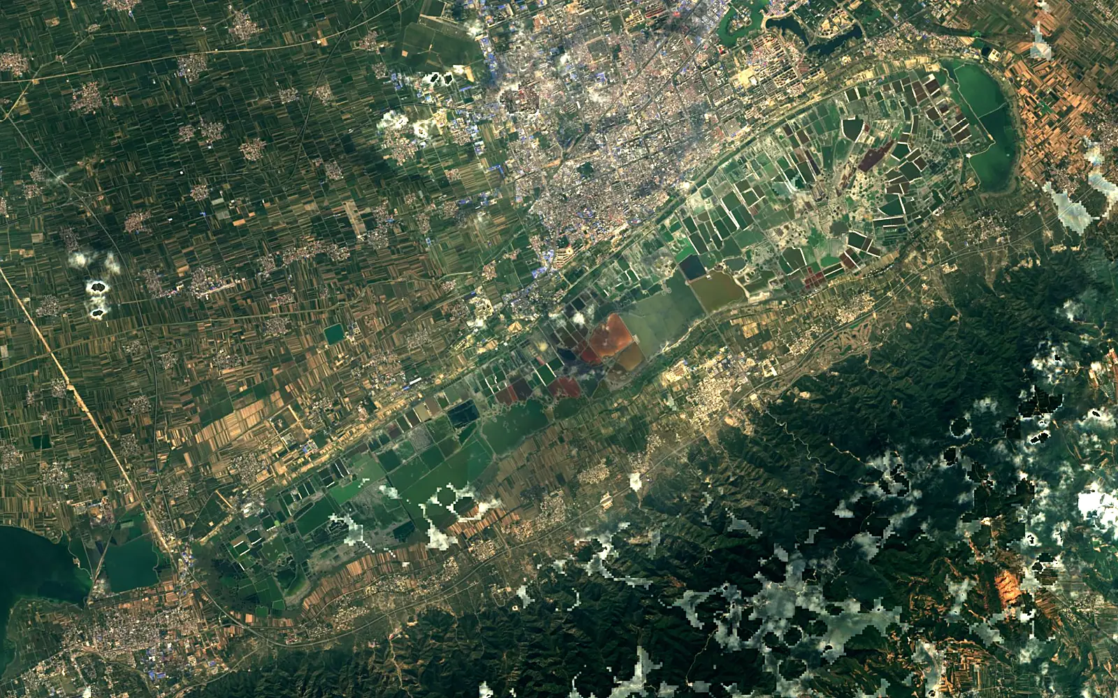 Xiechi Lake seen from space (Sentinel-2)