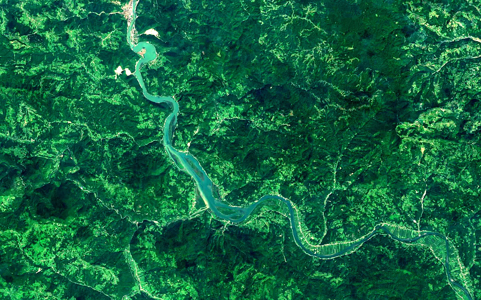 Zvornik Lake seen from space (Sentinel-2)